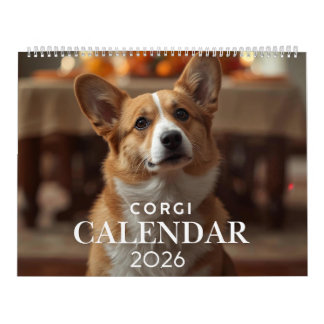 2026 Corgi-kalender | 12 Månaders Väggkalender Kalender