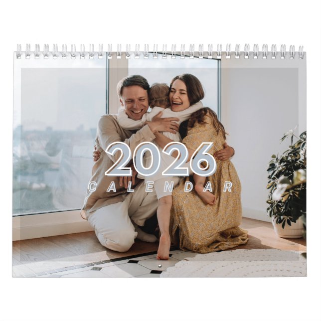 2026 Custom Calendar with Your Family Photos Kalender (Omslag)