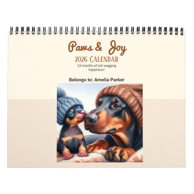 2026 Custom Dog Calendar Wall Art – Photo Calendar Kalender (Omslag)