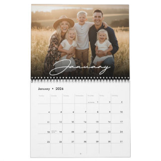 2026 Custom Family Photo Modern Elegant Script  Kalender