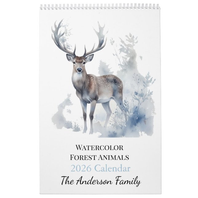 2026 Custom Forest Animals Photo Calendar Kalender (Omslag)