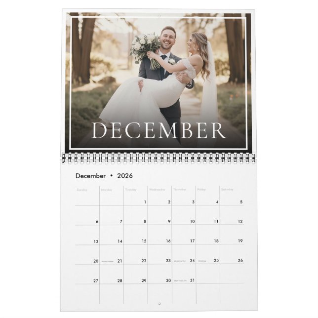 2026 Custom Wedding Photo Newlywed Chic Kalender (Dec 2026)
