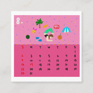 2026 Cute Cartoon Yoga Poses Calendar, Health  Fyrkantigt Visitkort