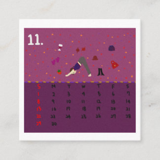 2026 Cute Cartoon Yoga Poses Calendar, Health  Fyrkantigt Visitkort