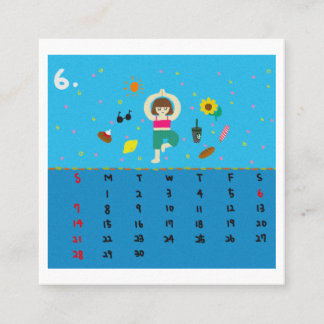 2026 Cute Cartoon Yoga Poses Calendar, Health  Fyrkantigt Visitkort
