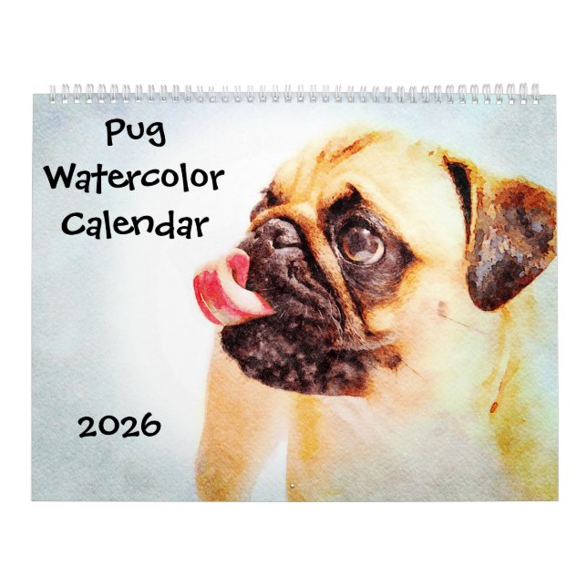 2026 Cute Pug Dog Mama Mom Owner Pug Lovers Gift Kalender (Omslag)