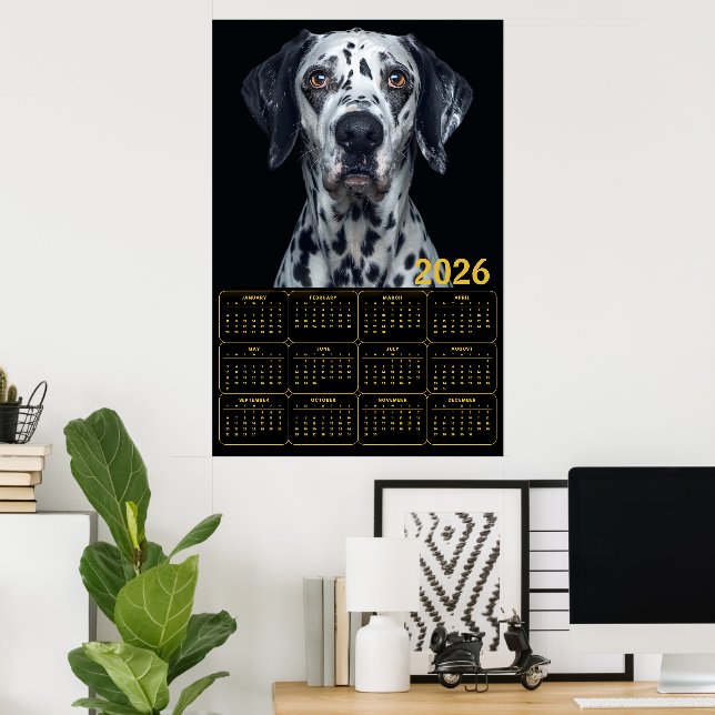 2026 Dalmatian Hundkalender  Poster (Hemmakontoret)