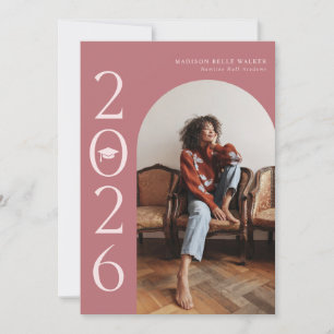 2026 Dammt Rosa Båge Examen Inbjudan