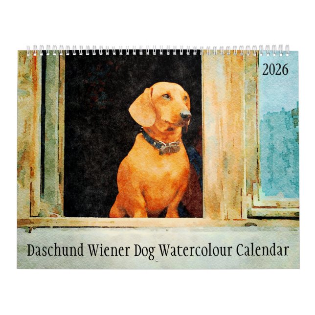 2026 Daschund Wiener Dog  Kalender (Omslag)