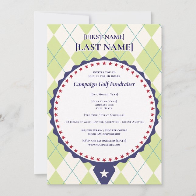 2026 Den politiska kandidaten Golf Scramble Fundra Inbjudningar (Framsida)
