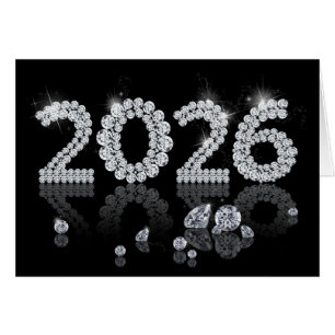 2026 Diamanter Lyx Gott Nytt År Grattiskort Hälsningskort