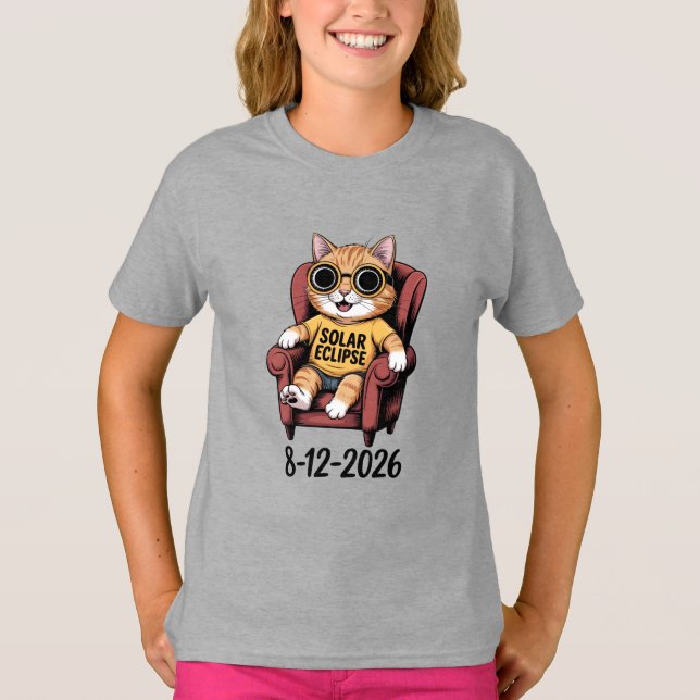 2026 Eclipse Barntröja för Barn Solär Händelse T-S T Shirt (Framsida)