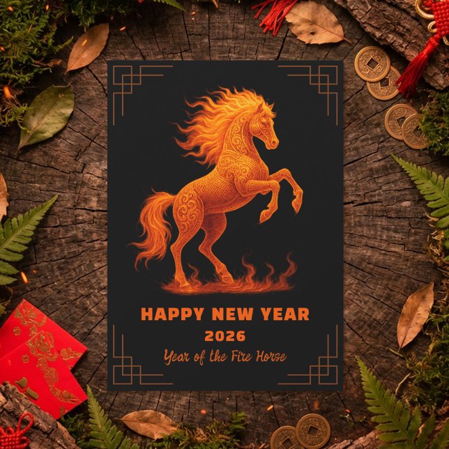 2026 Eldens Häst Kinesiska Zodiaken Helg Vykort (Skapare uppladdad)