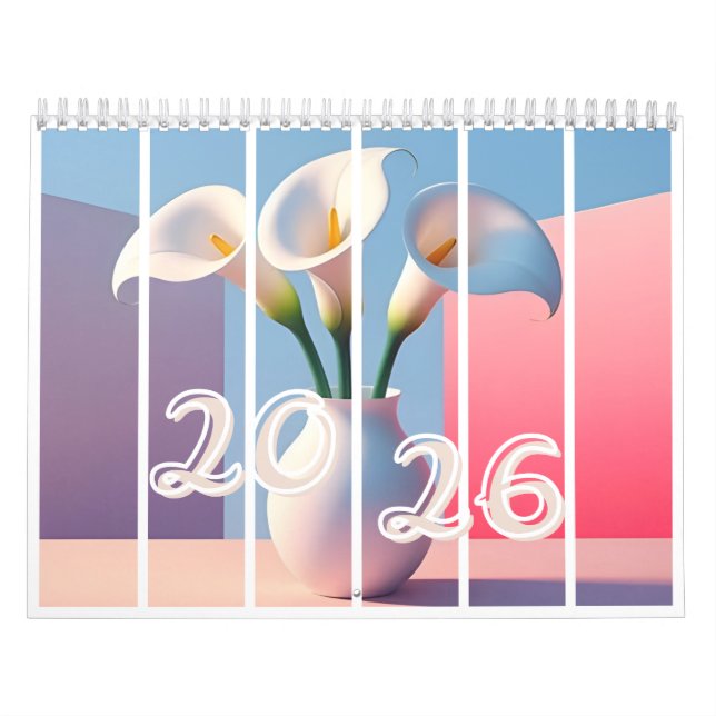 2026 Elegant Calla Lily Floral Calendar Kalender (Omslag)