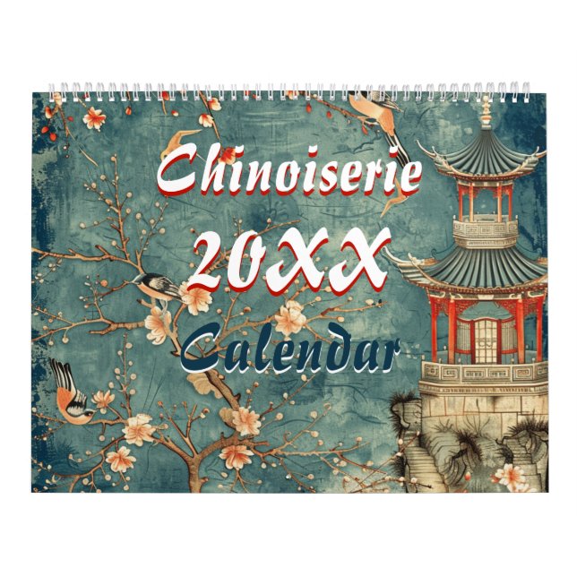 2026 elegant chinoiserie wall  kalender (Omslag)