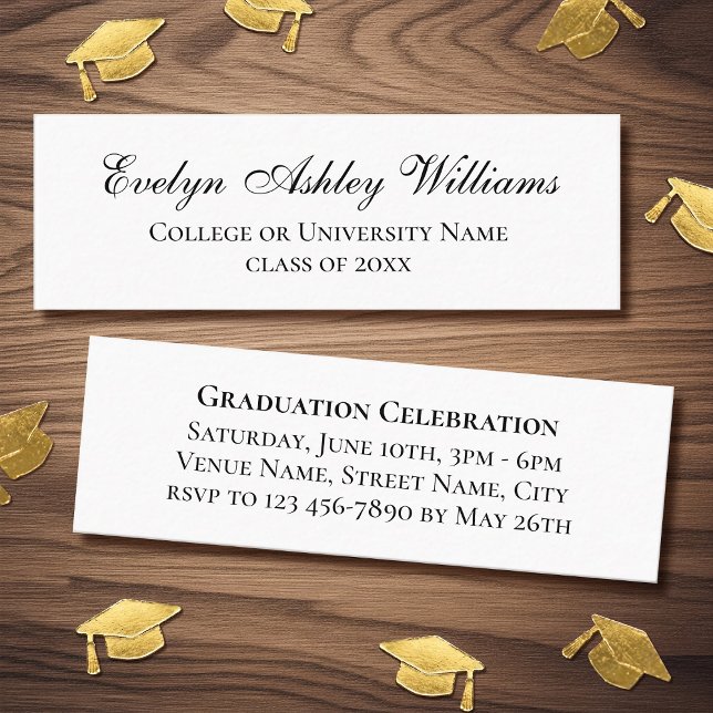 2026 Elegant Graduation Script Invitation Cards Mini Visitkort (Skapare uppladdad)