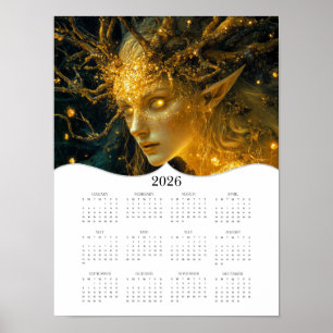 2026 Elf Full Års Väggkalender Poster