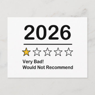 2026 en stjärnas betyg mycket dåligt år meddelande vykort