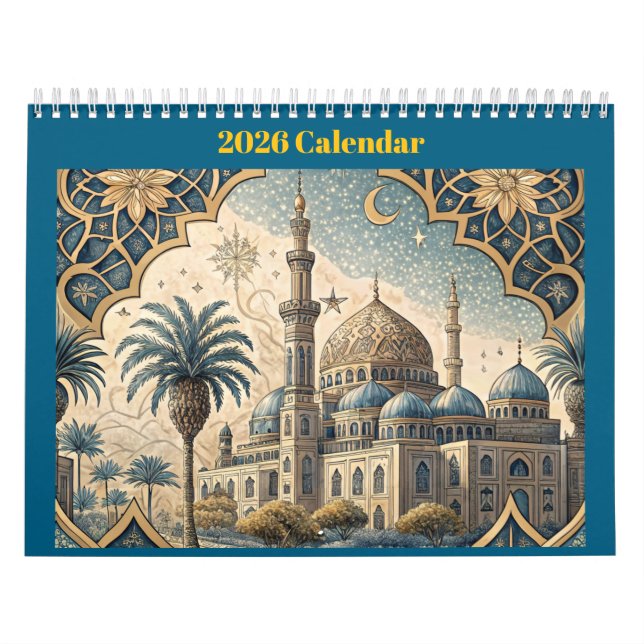 2026 Engelska Kalender med Islamska Design/ Citat (Omslag)