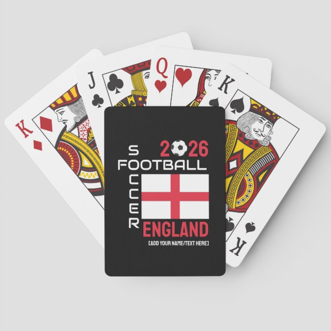2026 ENGLAND Fotboll Anpassat Namn VALFRITT ÅR Casinokort (Baksidan)