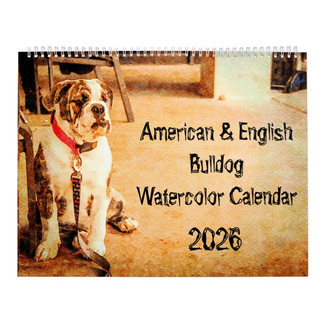 2026 English Bulldog British American Bully Gift Kalender (Omslag)
