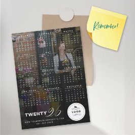 2026 Enkelt typografiskt kalender Magnetiskt kort