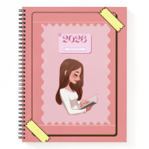 2026 Estetisk Journalbok – Pastell Rosa Söt
