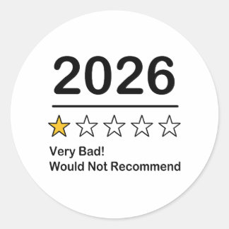 2026 ett stjärn betyg mycket dåligt år runt klistermärke