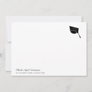 2026 Examen Enkel Typografi Examen Hatt Anteckningskort