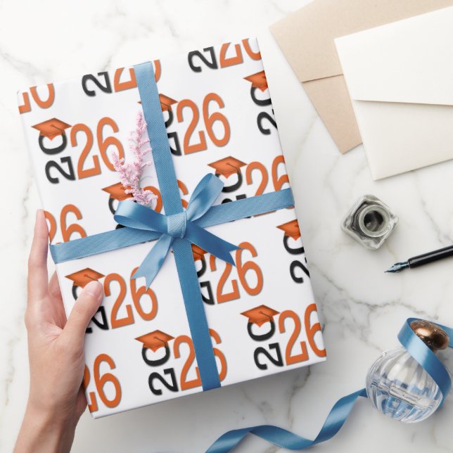 2026 Examen Orange och Svart Presentpapper (Gifting)
