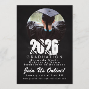 2026 Examens Chalk Board Foto Inbjudningar
