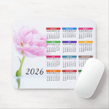 2026 Facklig Rosa Peony | Blommigt Kalender