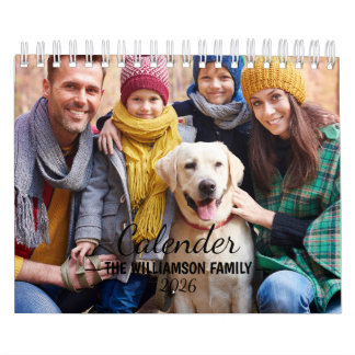 2026 Familj Anpassad familjefoto-kalender Kalender