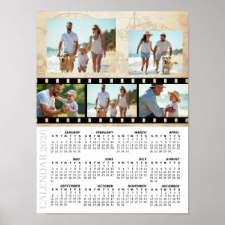 2026 Familjefotokalender, Vintage, Industriell Poster