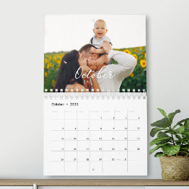 2026 Family Anpassningsbar Photo Chic Script Calen Kalender