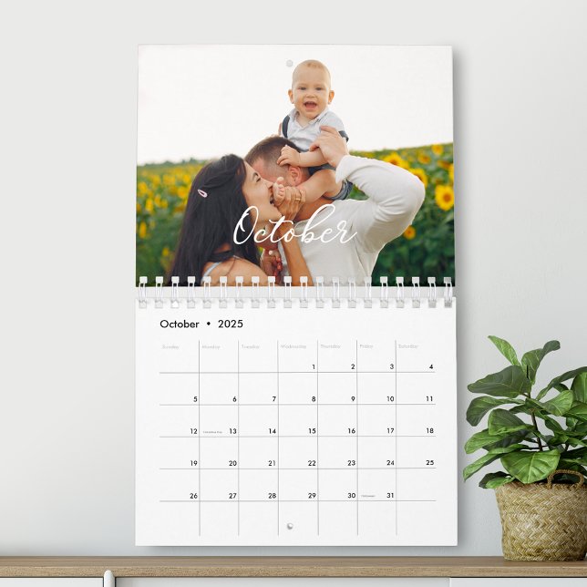 2026 Family Anpassningsbar Photo Chic Script Calen Kalender (Skapare uppladdad)