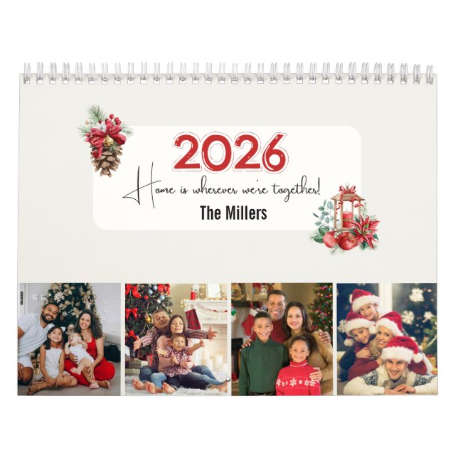 2026 Family Photo Collage Calendar Christmas Gift Kalender (Omslag)