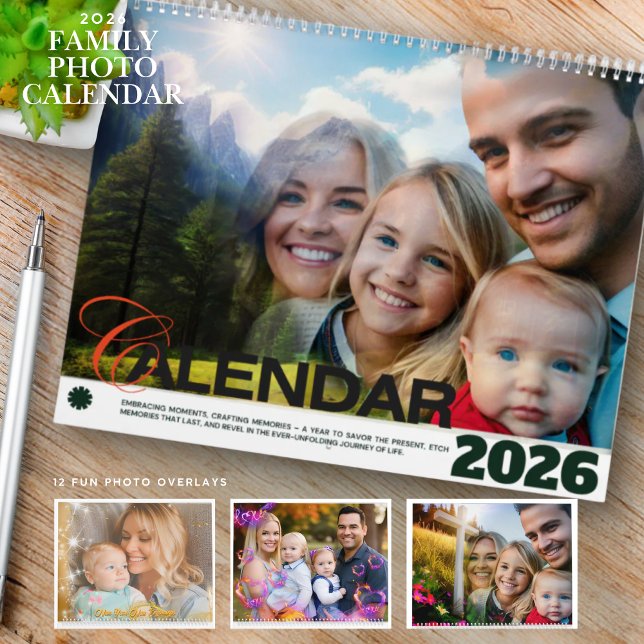 2026 Family Pictures fun custom filters Calendar Kalender (Skapare uppladdad)