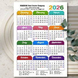 2026 Färg Calendar US Helgdagars Corporate Magneti
