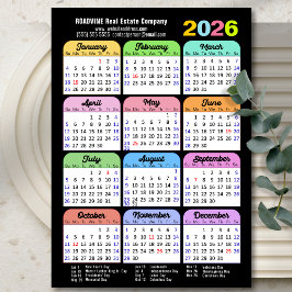2026 Färg Calendar US Helgdagars Corporate Magneti