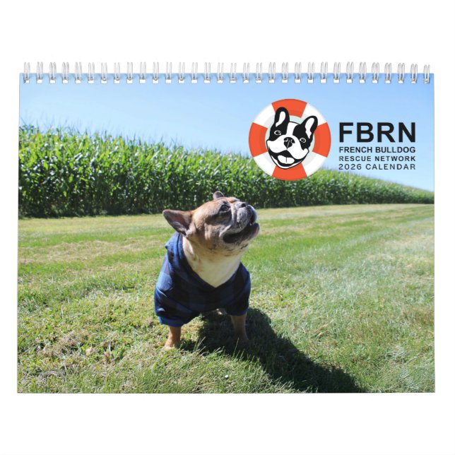 2026 FBRN French Bulldog Rescue Network Calendar Kalender (Omslag)