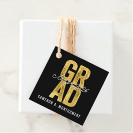 2026 Fet stil GRAD Guld Typografi Examen Fest Gåvor Etiketter