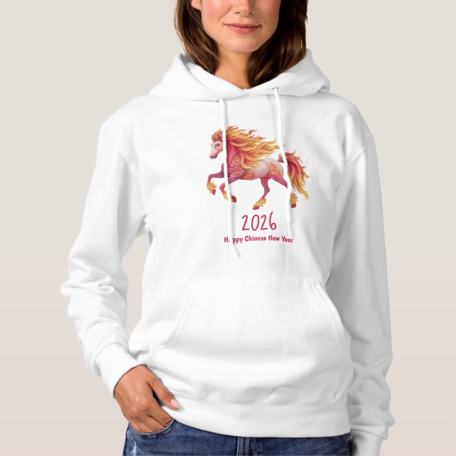 2026 Fiery Horse – Happy Chinese New Year T Shirt (Framsida)