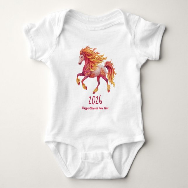 2026 Fiery Horse – Happy Chinese New Year T Shirt (Framsida)