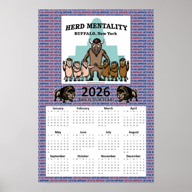 2026 Flockmentalitetskalender (12 x 18) Poster (Framsidan)
