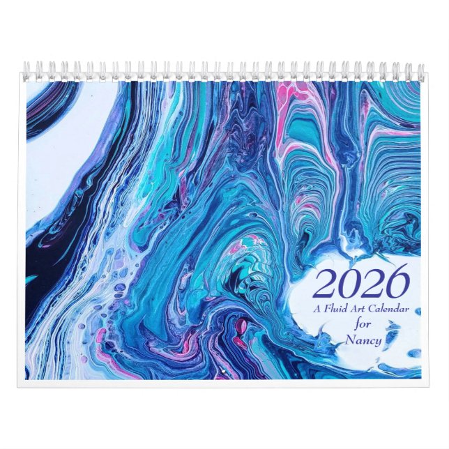 2026 Fluid Abstract Art Calendar Kalender (Omslag)