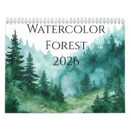 2026 Forest Watercolors Calendar: A Year of Serene Kalender