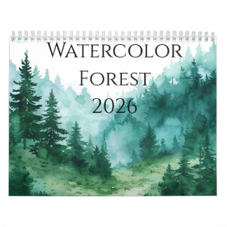 2026 Forest Watercolors Calendar: A Year of Serene Kalender
