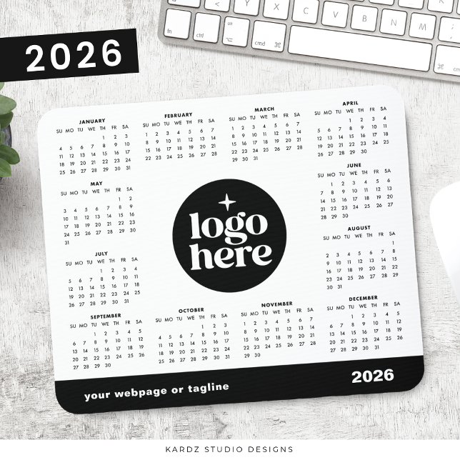 2026 Företag Din Logotyp Här Marknadsföringskalend Musmatta (Skapare uppladdad)