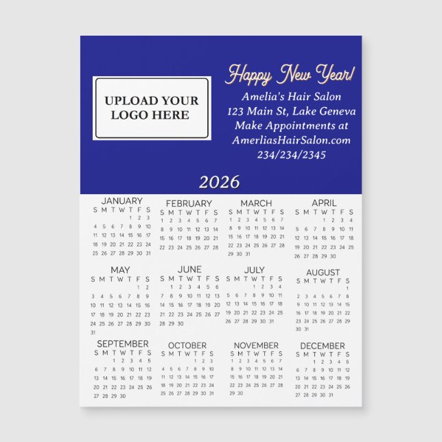 2026 Företagets Logotyp Mini Kalender (Framsida)